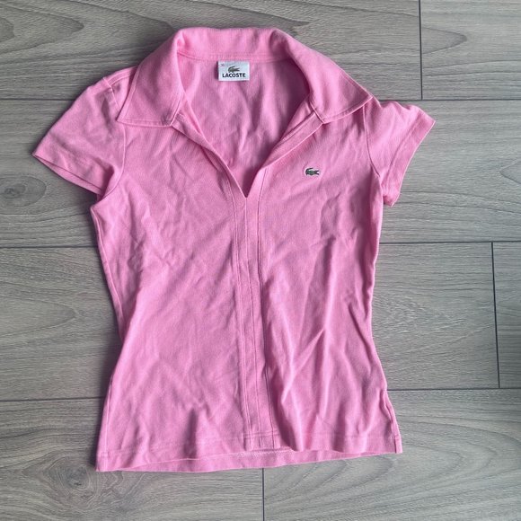 Lacoste Fitted Pink Polo Shirt - Picture 1 of 1